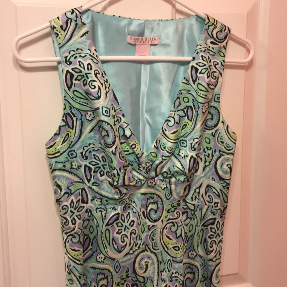 Sigrid Olsen 100% silk paisley dress